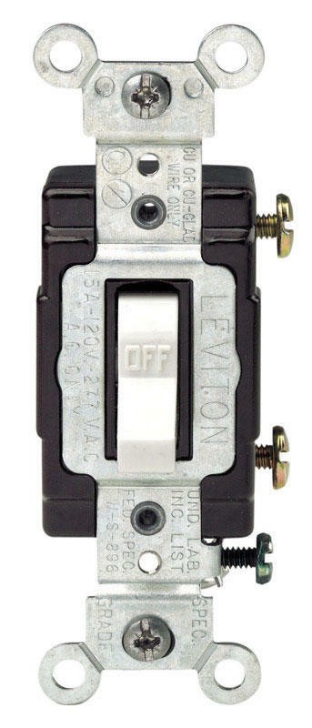 Leviton 15 amps Single Pole Toggle Switch White C22-05501-LHW