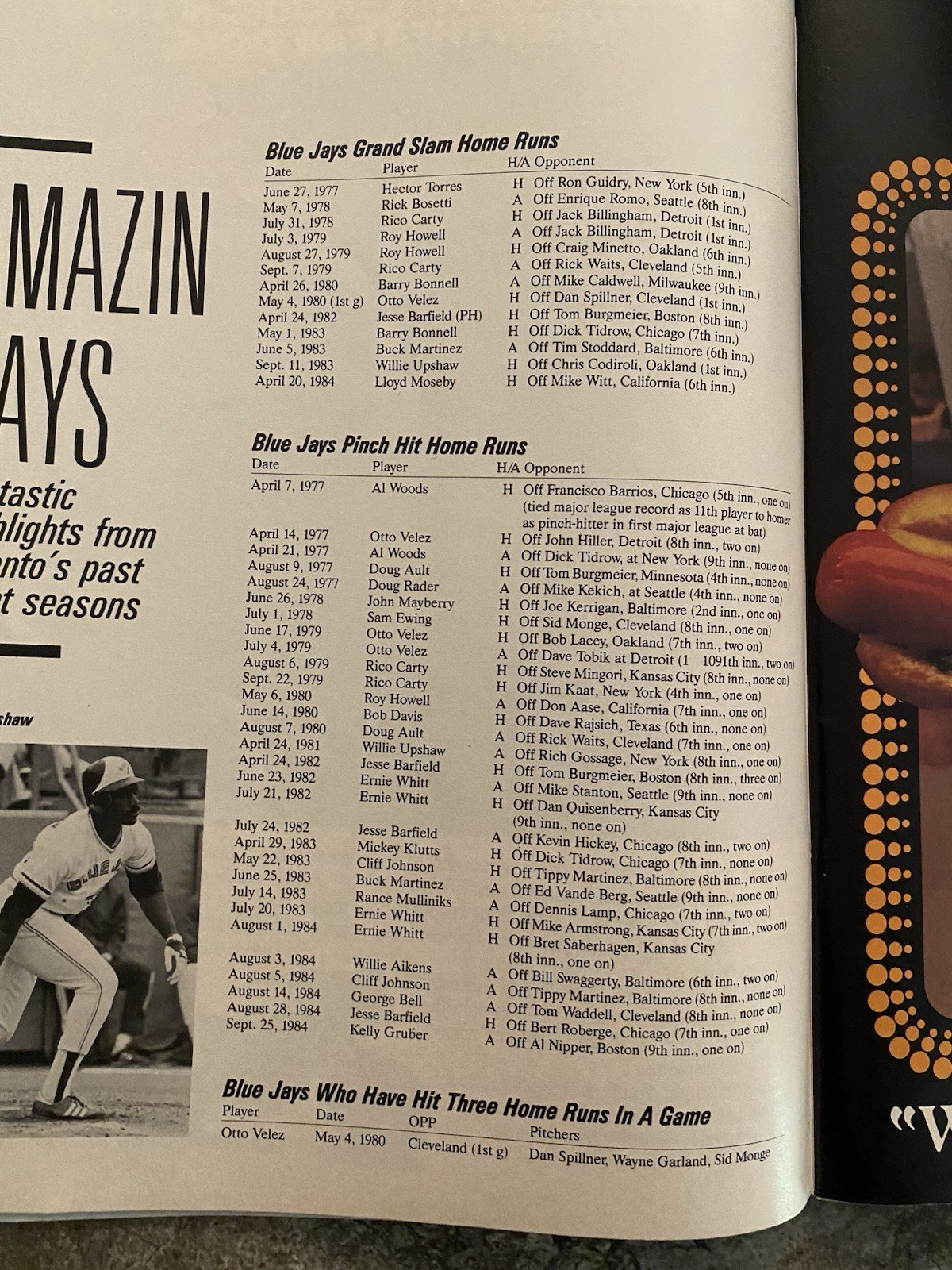 1985 ALCS PLAYER PROGRAM TORONTO vs KANSAS CITY EXHIBITON STADIUM