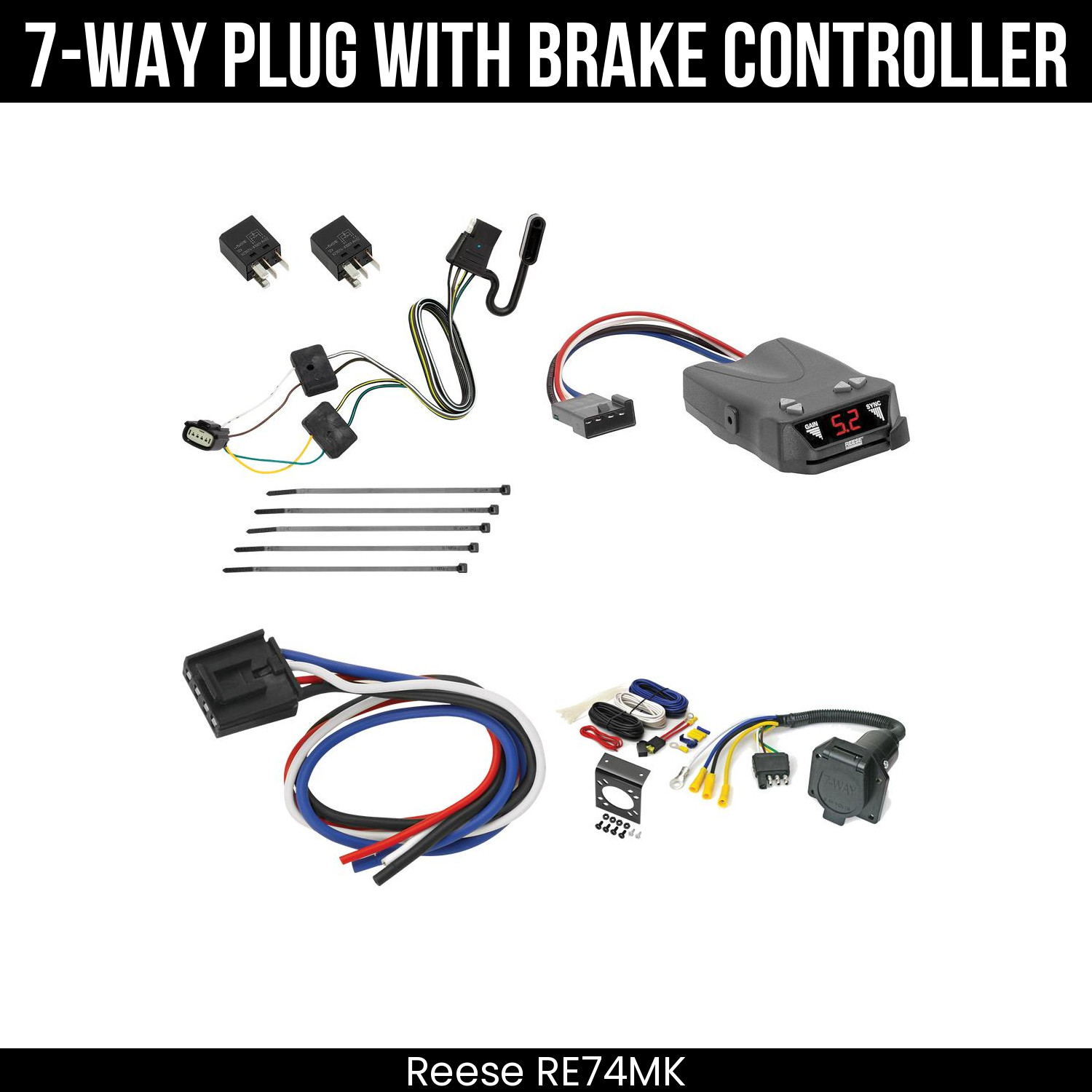 Reese RV 7-Way Trailer Wiring Harness + Brake Control For 16-20 Buick Envision