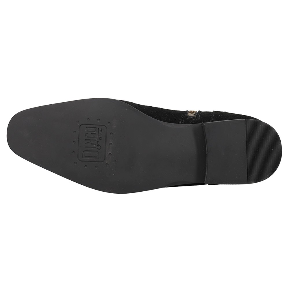 Dingo Brooks Embroidered Round Toe Pull On Booties Mens Black Casual Boots DI211
