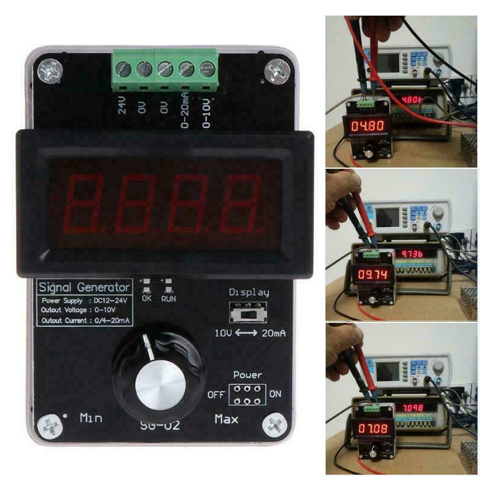 New 24V Digital 0-20mA 0-10V Voltage Current Signal Generator Transmitter T-REF