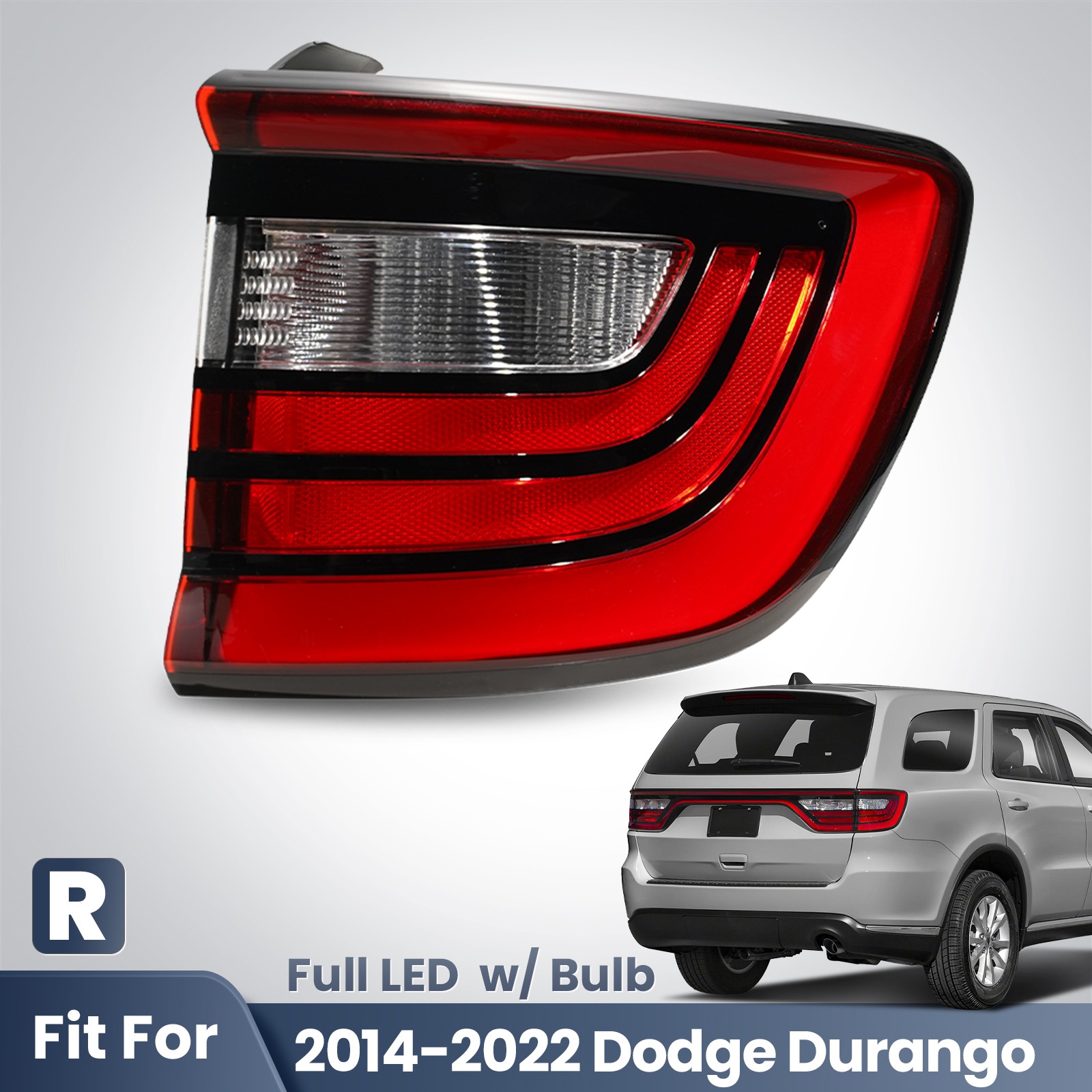 For 2014-2026 Dodge Durango Full LED Tail Light Brake Lamp Outer Passenger side