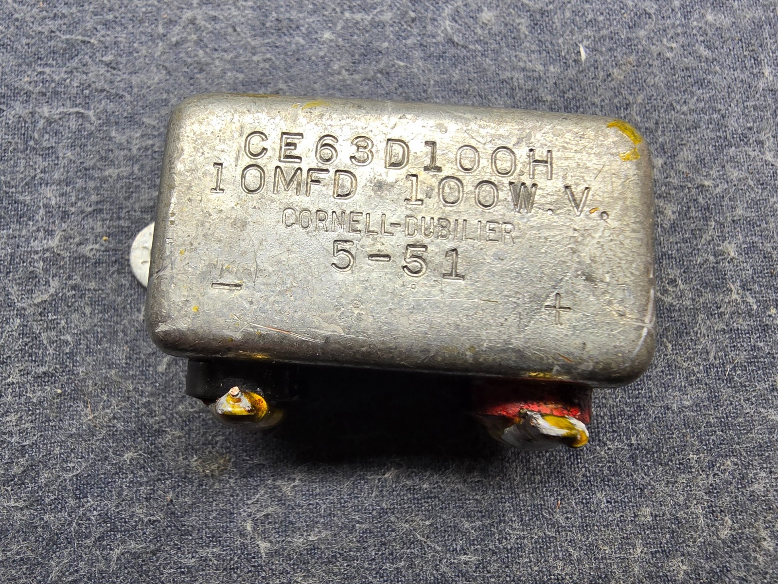 Hammarlund SP-600 Ham Radio Receiver Part - 10MFD 100W 5-51 CE63D100H Capacitor