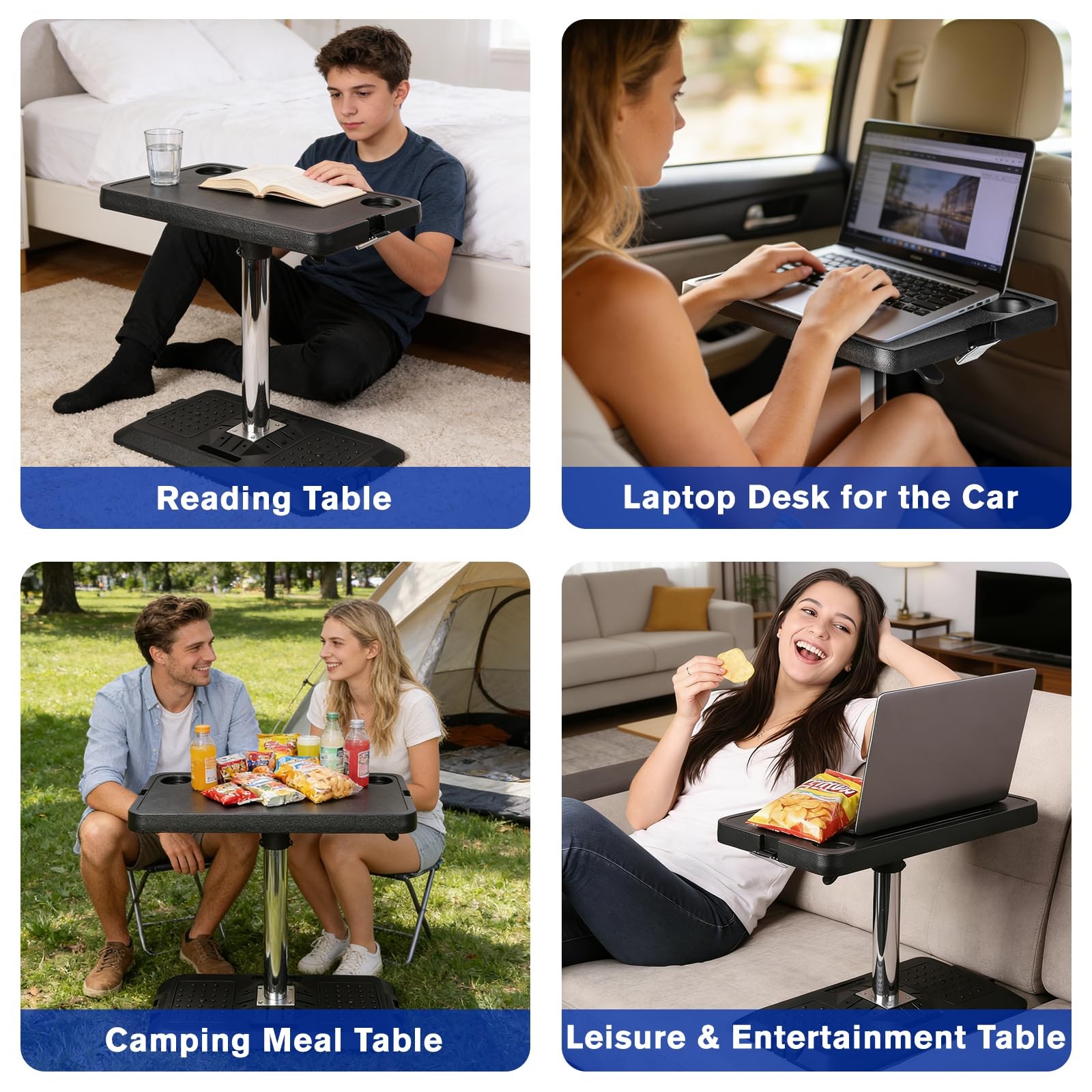 Car Seat Tray Table, Adjustable Car Desk for Laptop & Tablet, Multi-Function ...