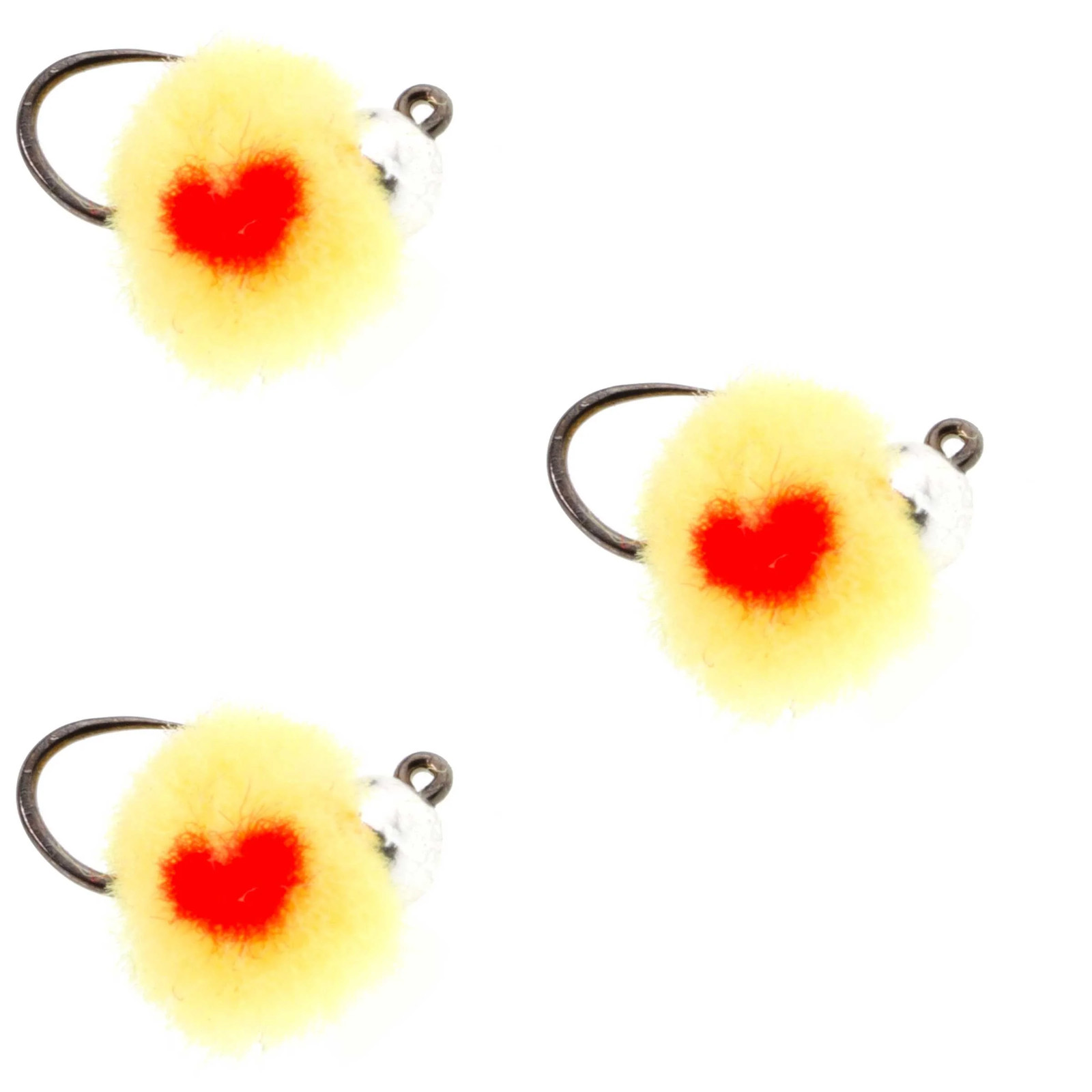 3 Pack Tungsten Bead Tactical Euro Oregon Cheese Jig Egg Barbless Fly - Size 14