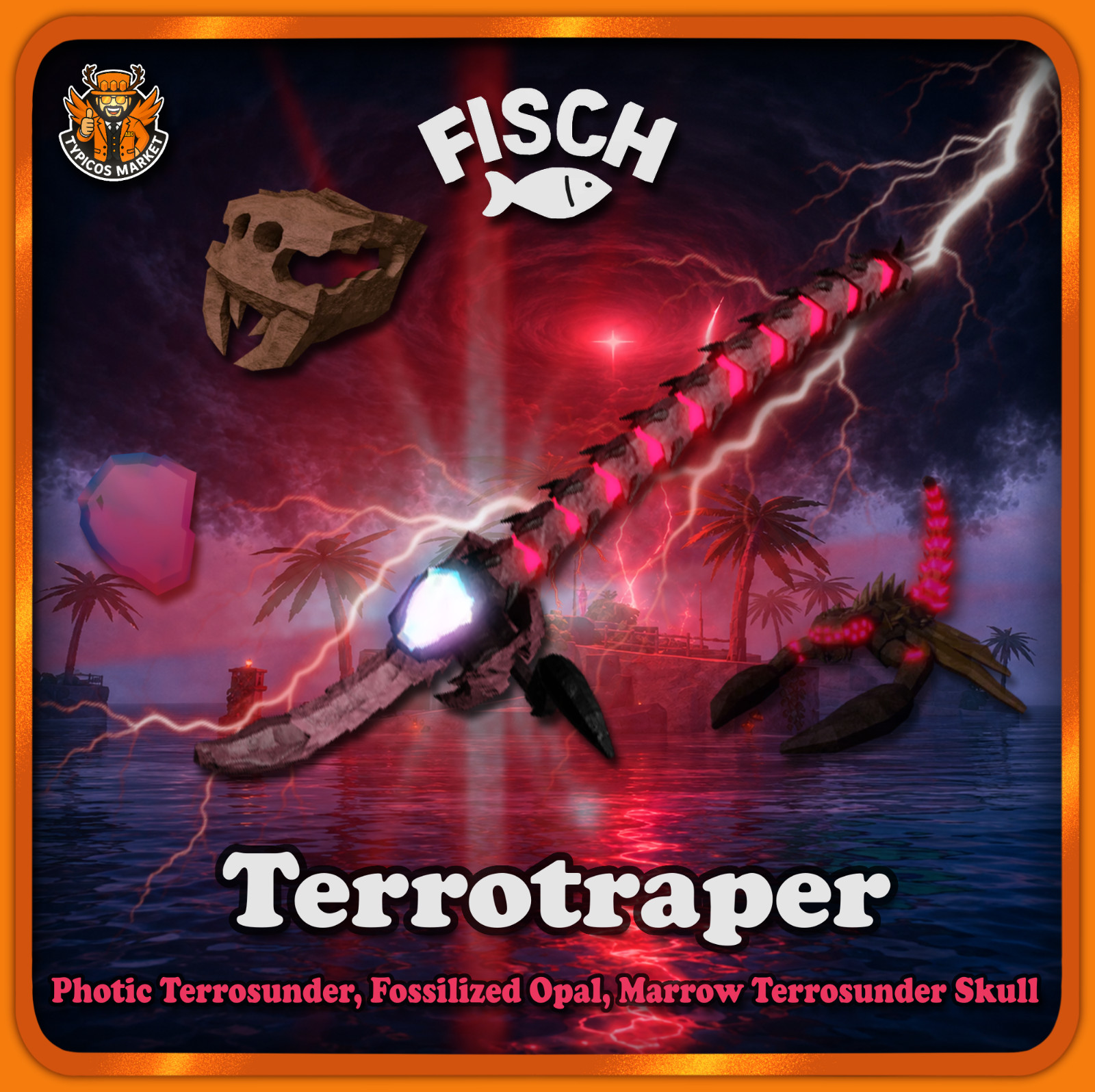 🦴[FISCH] - Terrotraper - [Drylands Rod / Terrosunder, Opal and Marrow Skull]🦖