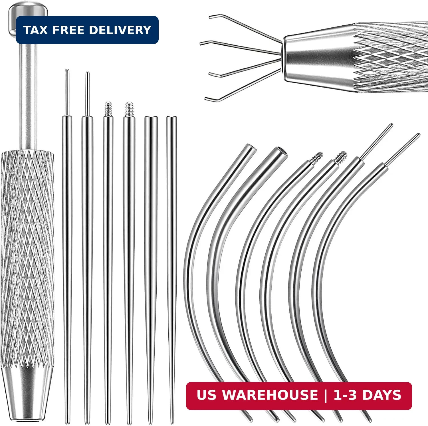 Piercing Taper Ball Grabber Tool 14G/16G/18G/20G Stainless Steel Piercing Tap...