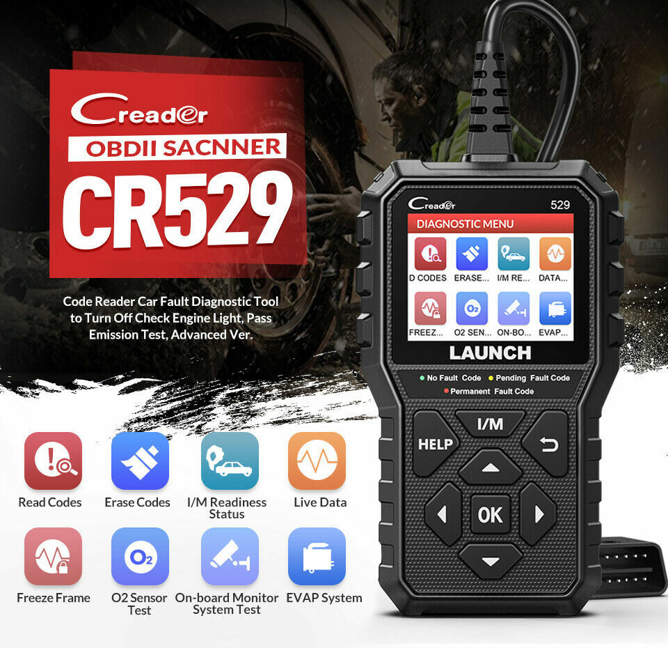 LAUNCH OBD2 Scanner Code Reader Automotive Scan Tool Engine Check Car Diagnostic