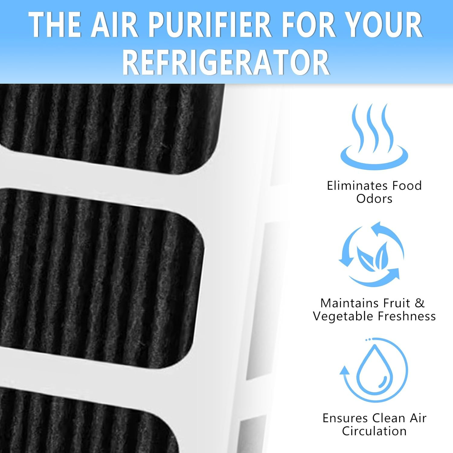 6 PACK Refrigerator Air Filter Replacement, Carbon Activated Filter for Paultra2