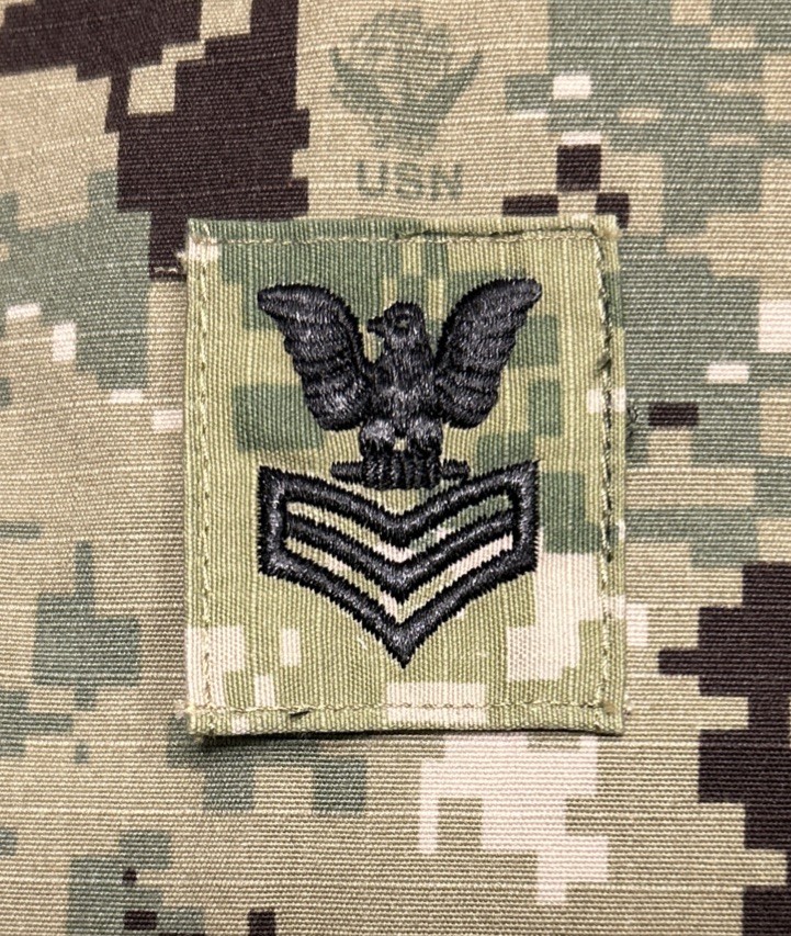 US Navy PO1/E6 Cap Rate NWU Type III Petty Officer 1st Class USN