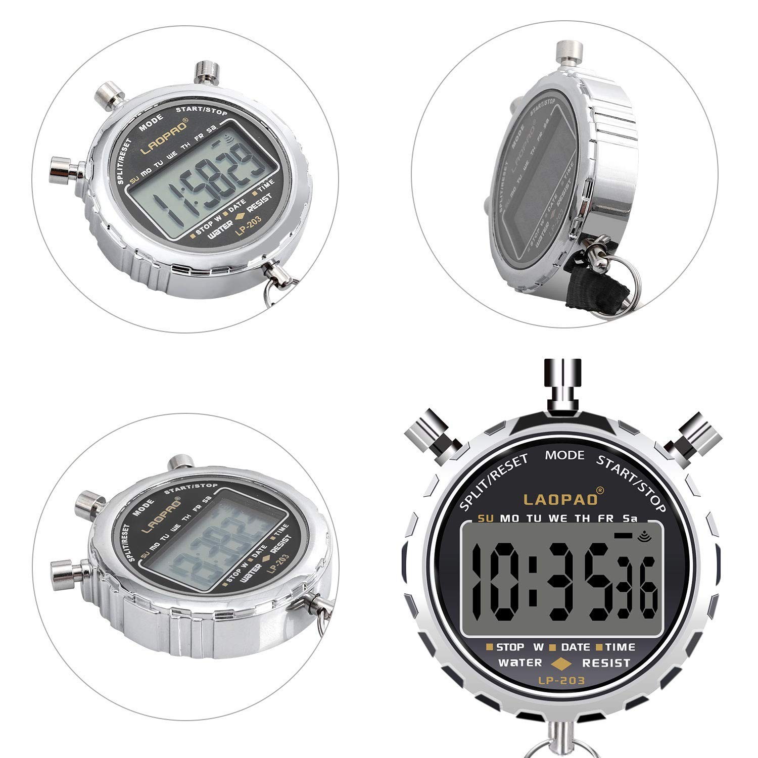 Stopwatch,1/100th Second Clock Daily Rainproof Digital Timer for Sports Match...
