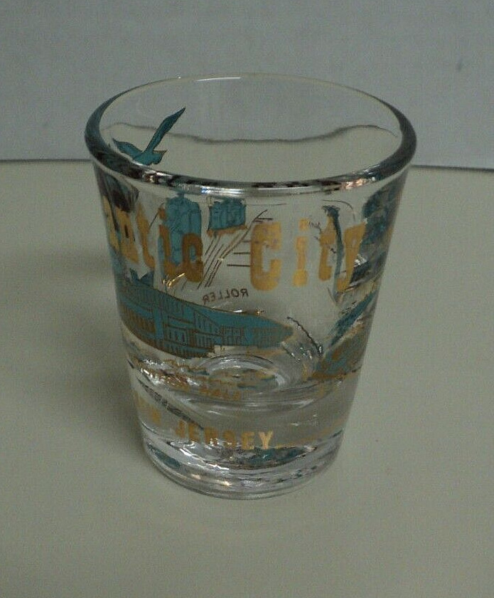 Vintage Shot Glass Souvenir of ATLANTIC CITY 2.25 INCH AUCT #10566