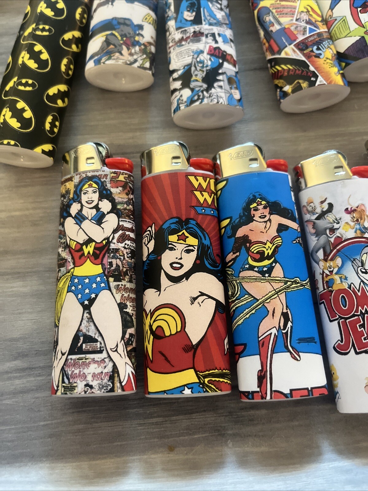 New 3 Bic Custom Lighters Wonder Woman Dc Comics Vintage Great Gifts! L@@k!