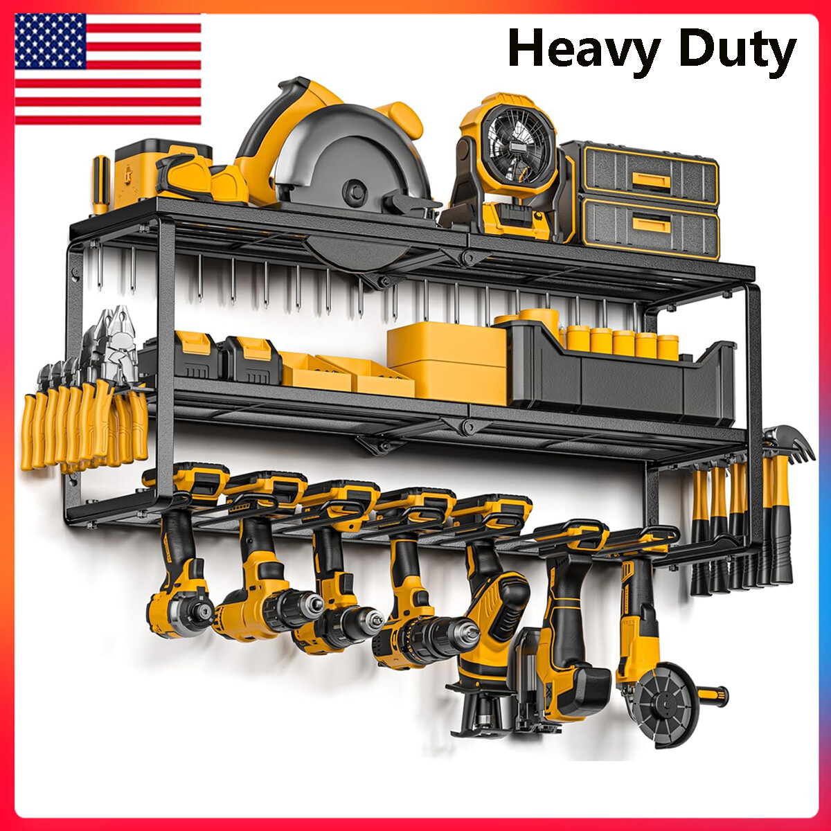 Power Tool Storage Organizer Rack Cordless Drill Tools Rack Holder for Workshop
