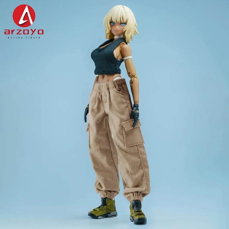 1/12 Female Soldier Vest Work Pants Clothes Set Model Fit 6'' Action Figure Toys