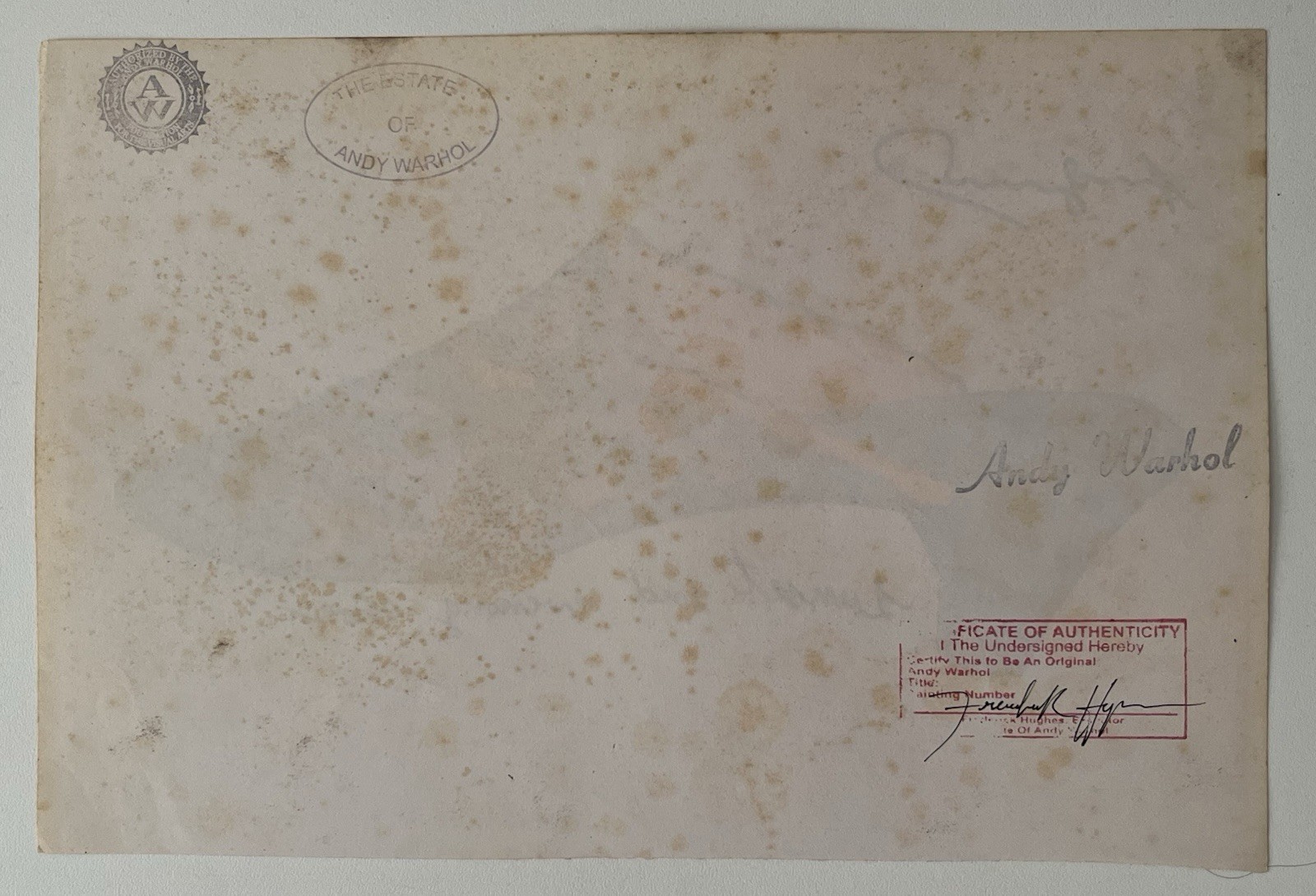 Andy Warhol (Handmade) Mixed Media on Paper Painting signed and stamped