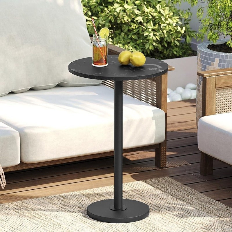 Sturdy Round Side Table Compact End Table Storage Display in Small Spaces New
