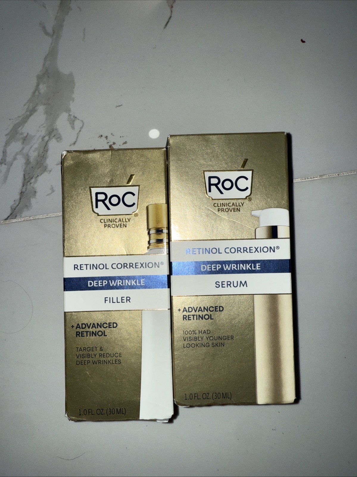 ROC. Retinol Correxion Deep Wrinkle Filler & Serum 2 Pack Bundle 1 Oz