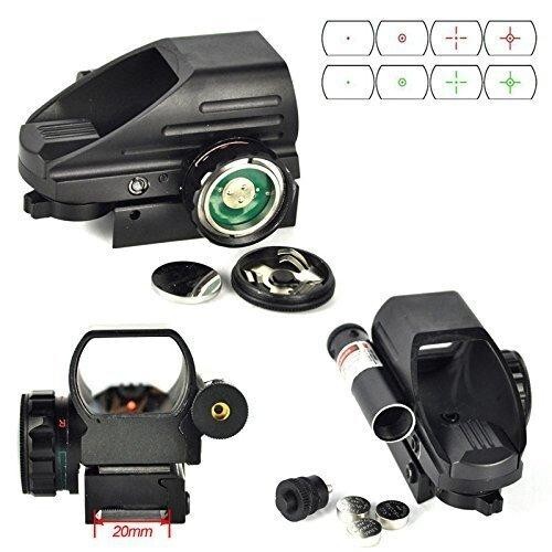Sniper Holographic Red & Green Dot Laser Sight 4 Reticles with red laser