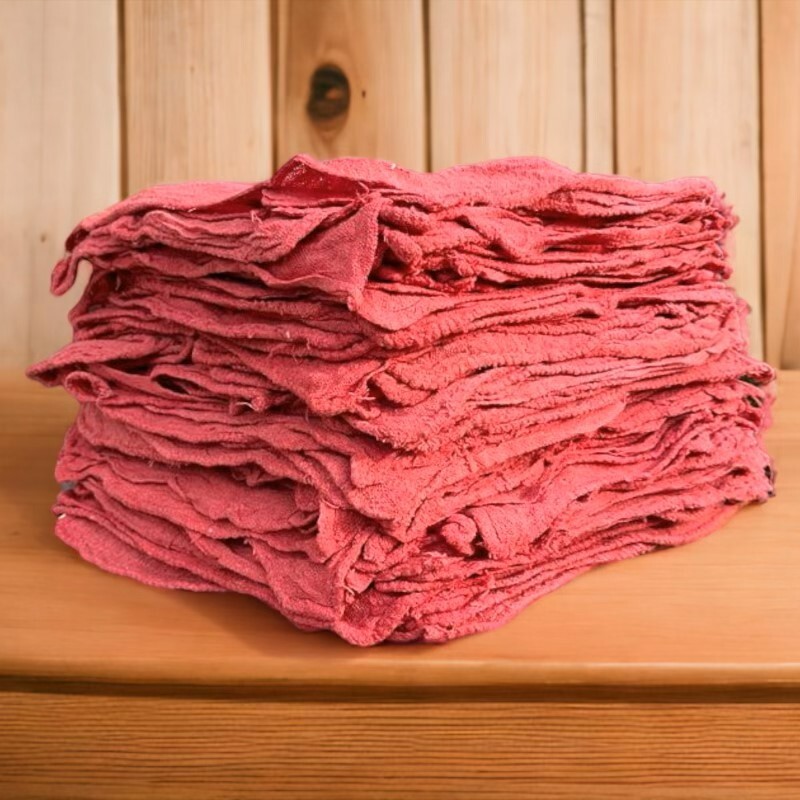 50 Pcs Red Shop Towels Jumbo 15x15 Cleaning Rags, A-Grade & Free Shipping