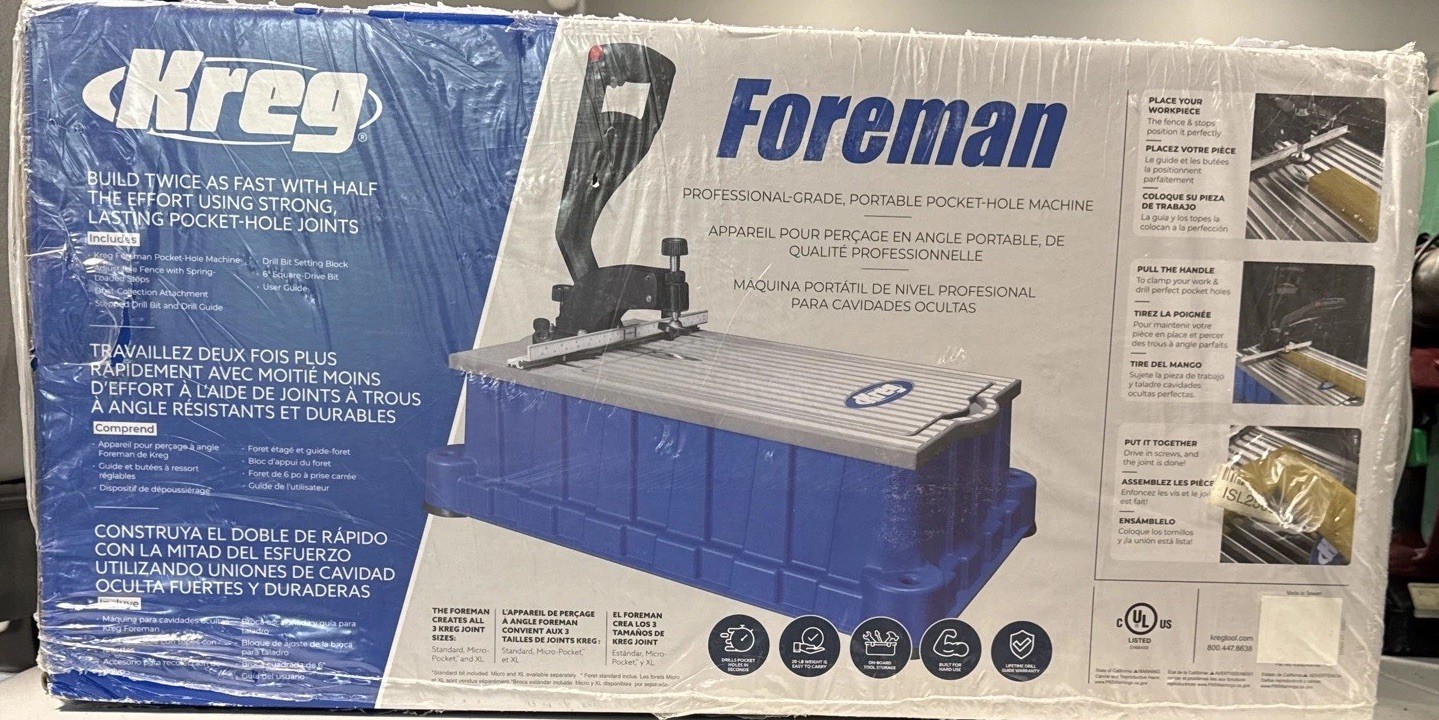 Kreg DB210 Foreman Pocket Hole Machine Benchtop Jig System NEW