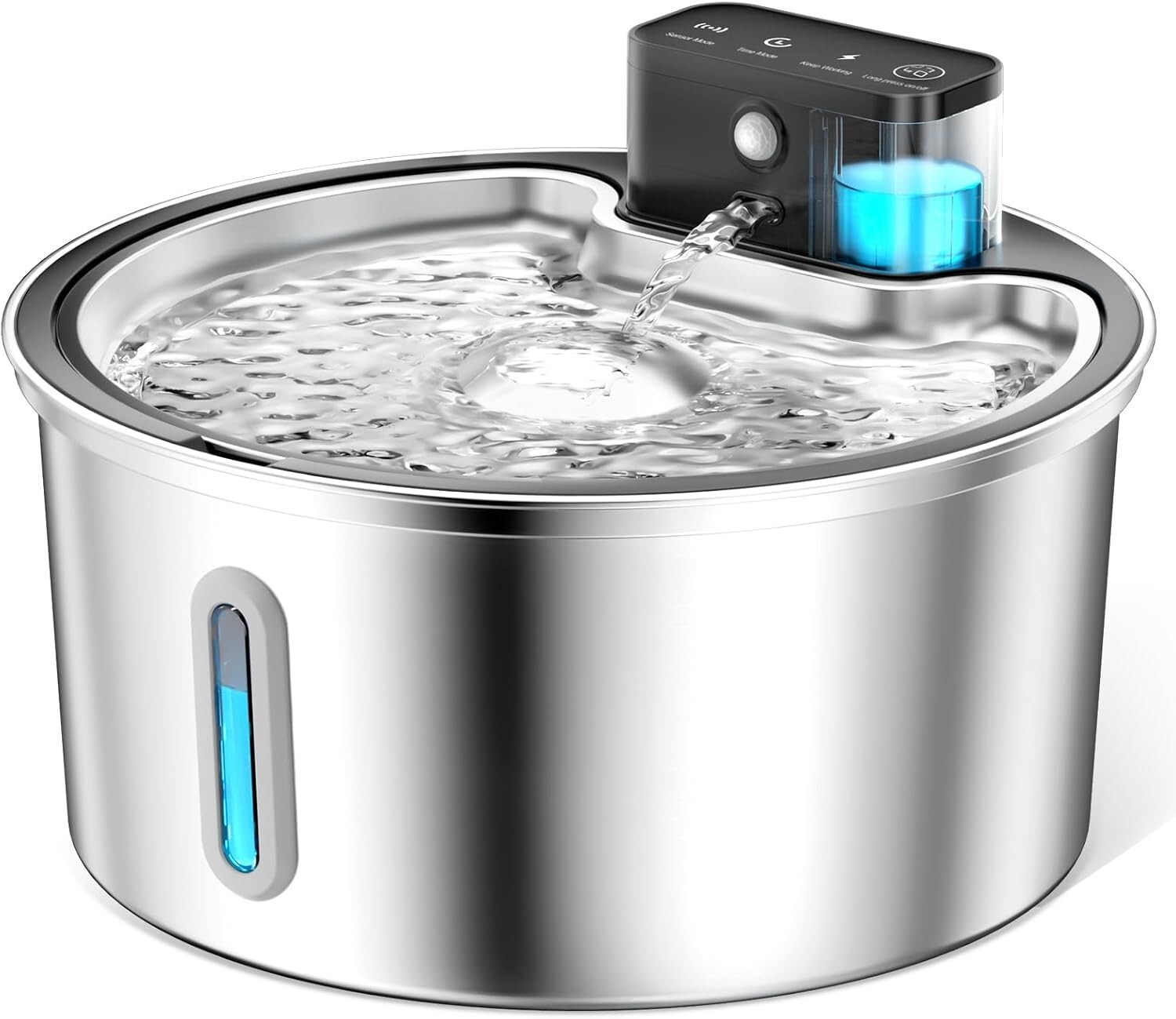 Wireless Cat Water Fountain Stainless Steel - 3.2L/108oz Cordless Pet Water F...