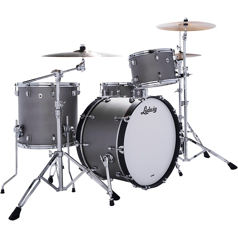 Ludwig Heritage Cherry 3-Piece Fab Shell Pack with 22" Bass Drum Silver Dust