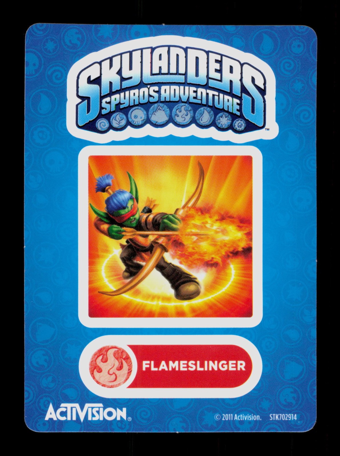 Flameslinger Skylanders Spyros Adventure 2011 Activision Sticker