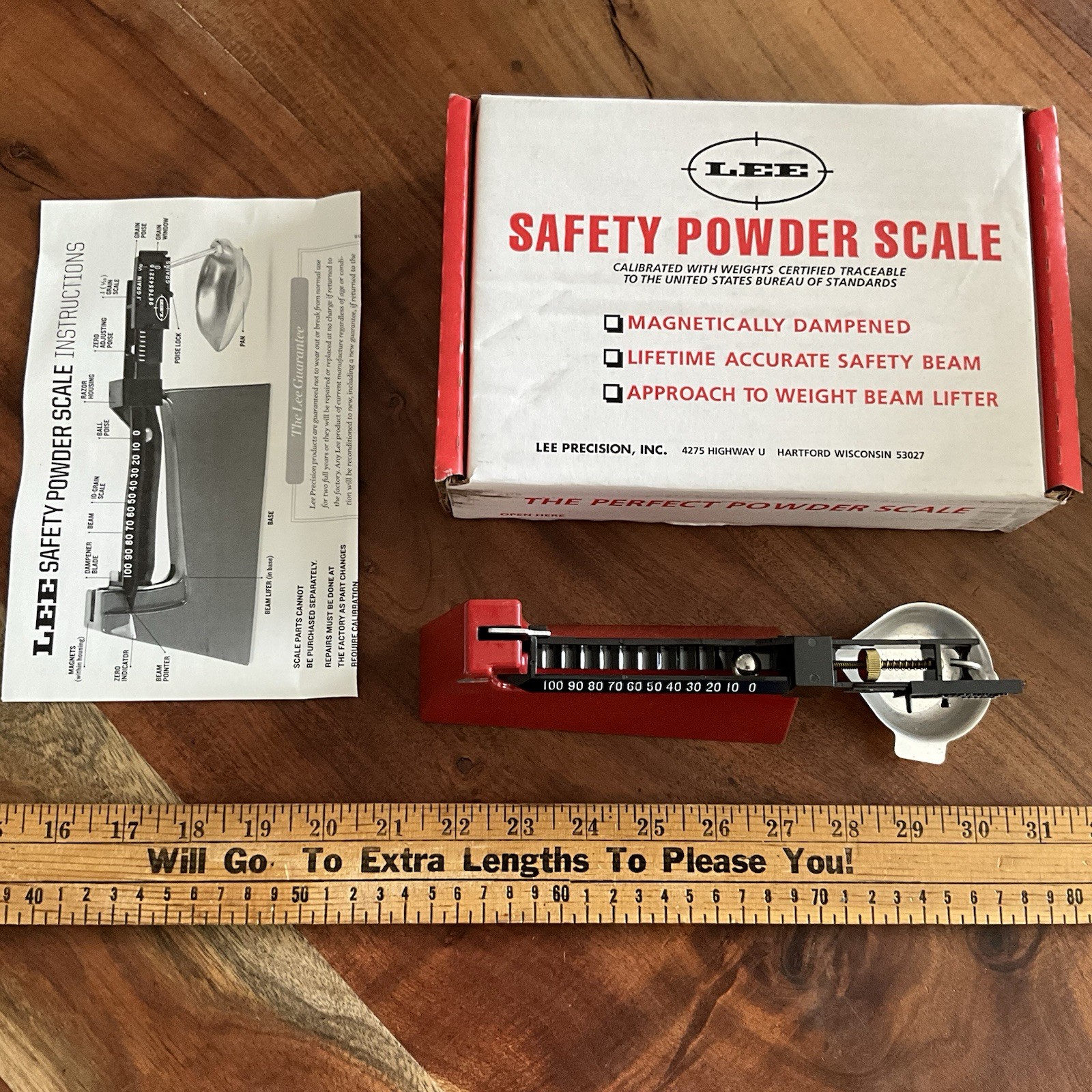 Lee 90681 Safety Magnetic Powder Scale 100 Grain Capacity