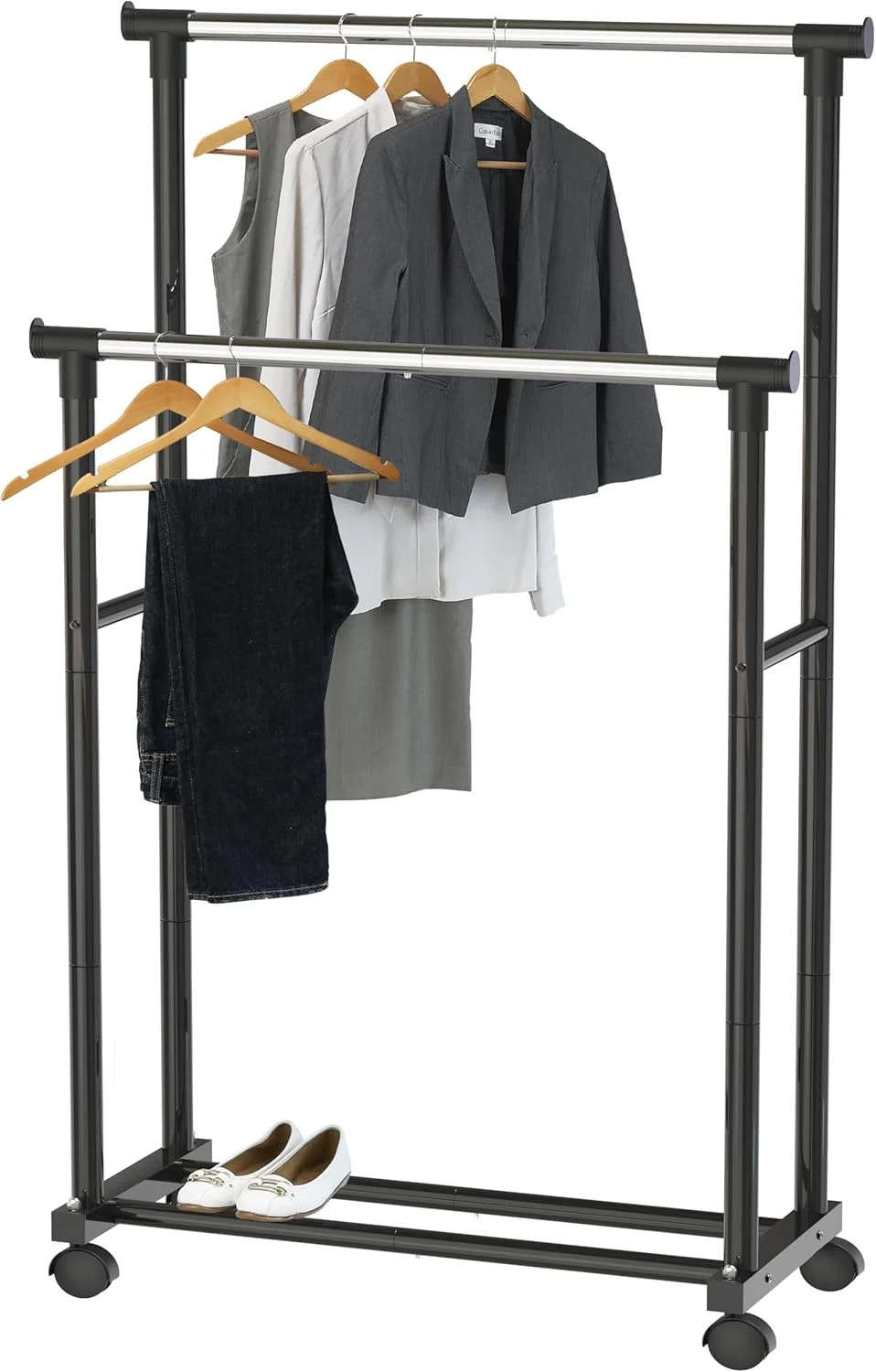 Perchero portátil de doble barra para colgar ropa pulgadas Nuevo