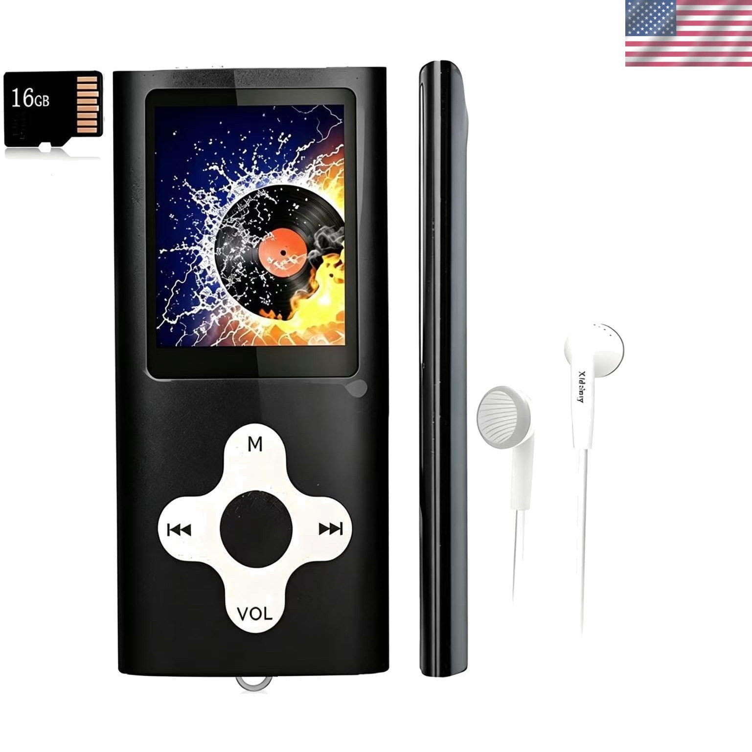 Portable 16GB MP3 Player with FM Radio & Voice Recorder - Ultra Slim Design