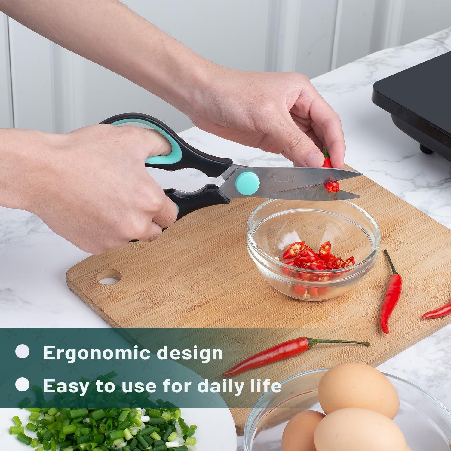 All Purpose Kitchen Shears with Protective Sheath, 8 Inch, Dishwasher Safe, ...