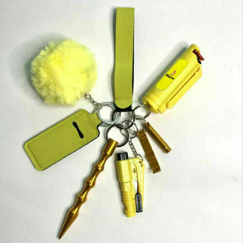 4 PACK BURN Pepper Spray 0.5oz Self Defense Keychain Yellow Security Case
