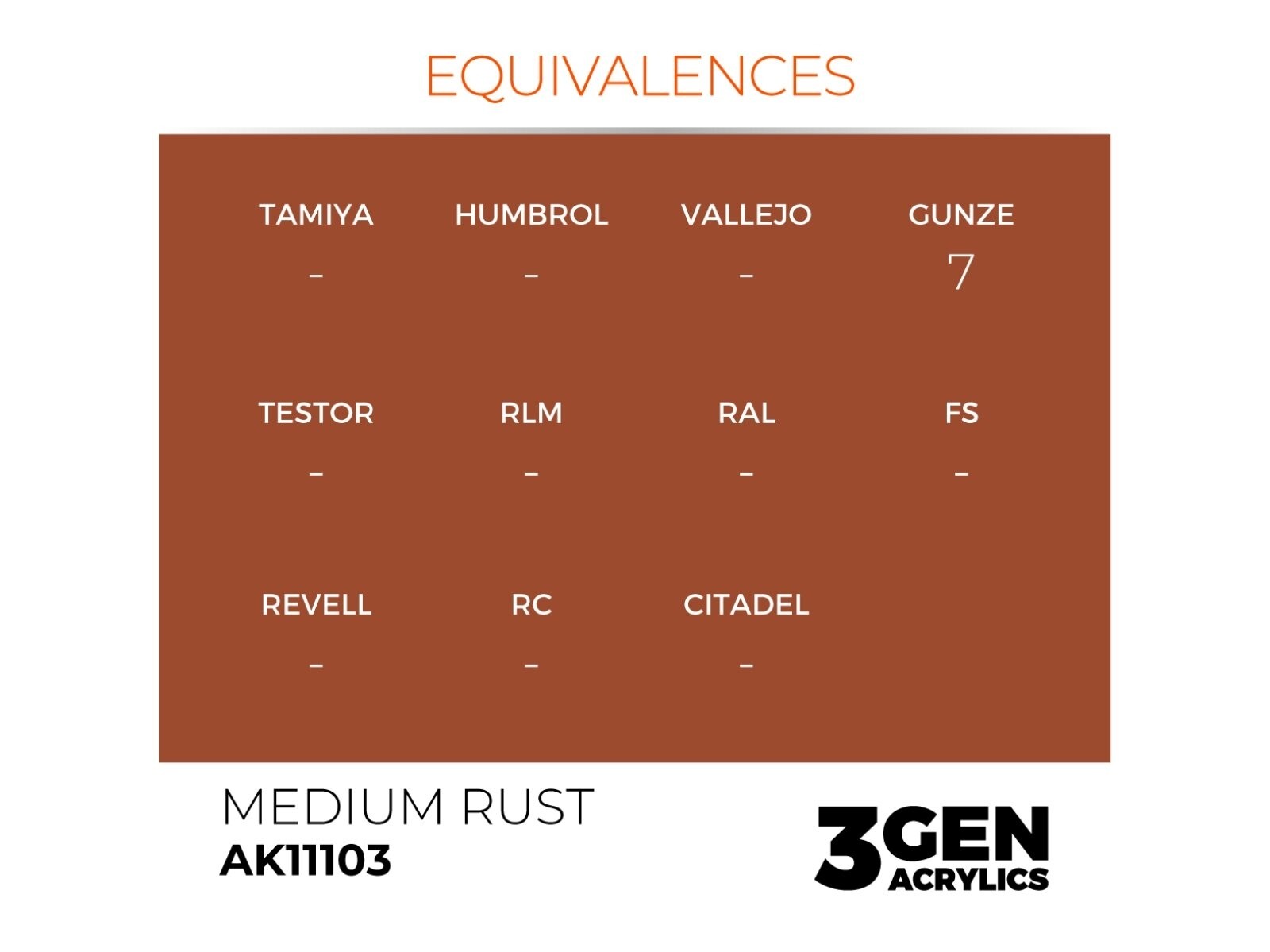 AK Interactive - Medium Rust - standard 3rd generation Acrylic paint, 17ml, AK11