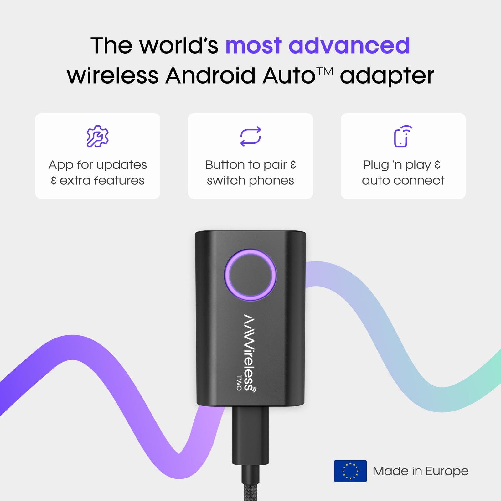 AAWireless Two - Android Auto Wireless Adapter - Convert Factory Wired