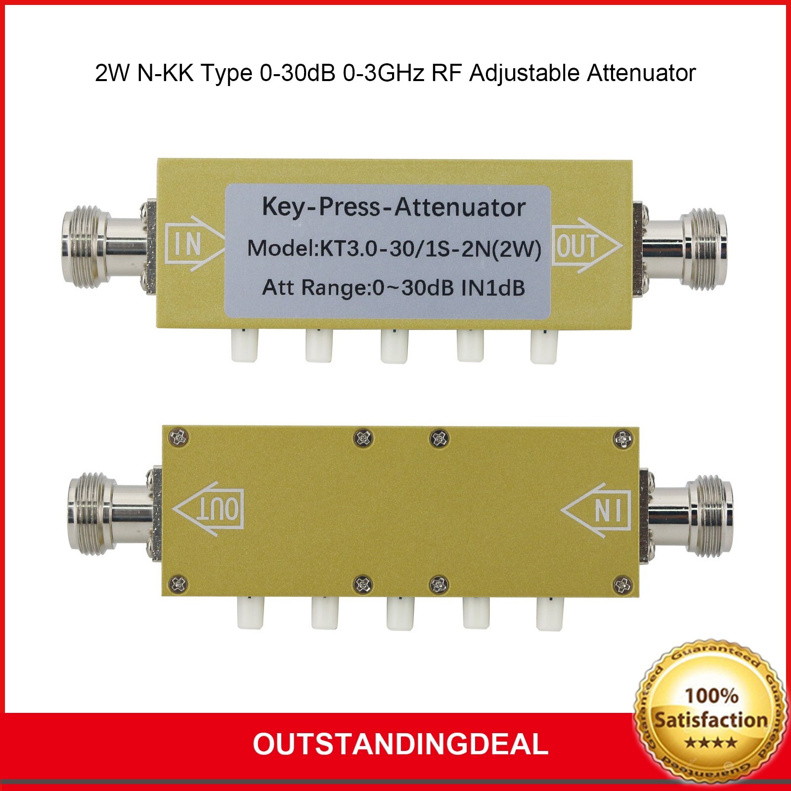 2W N - KK Type 0-30dB 0-3GHz RF Adjustable Attenuator Digital Step RF Attenuator