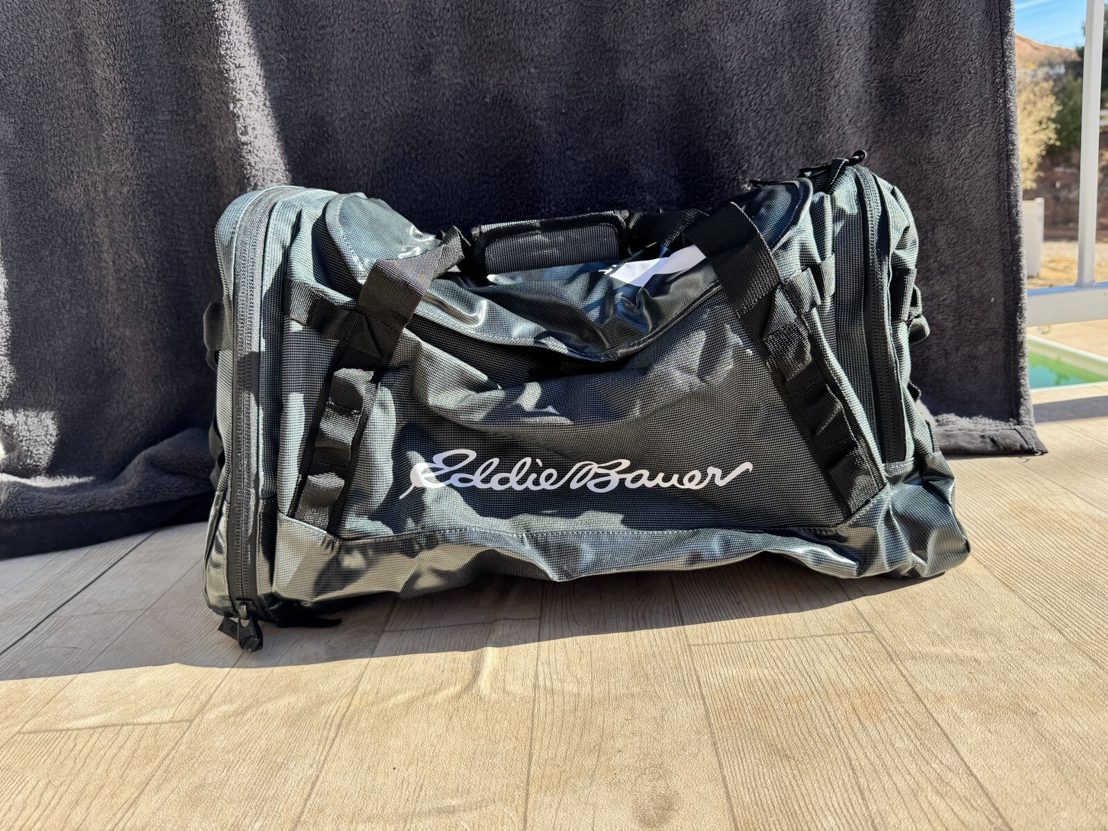 Eddie Bauer First Ascent Maximus 70L Duffel Bag Backpack Gray