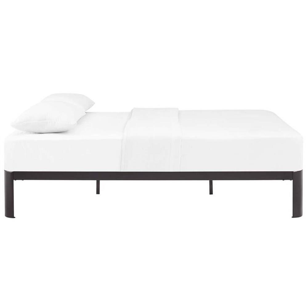 Modway Corinne Modern Sturdy Powder Coated Steel Full Bed Frame in Brown