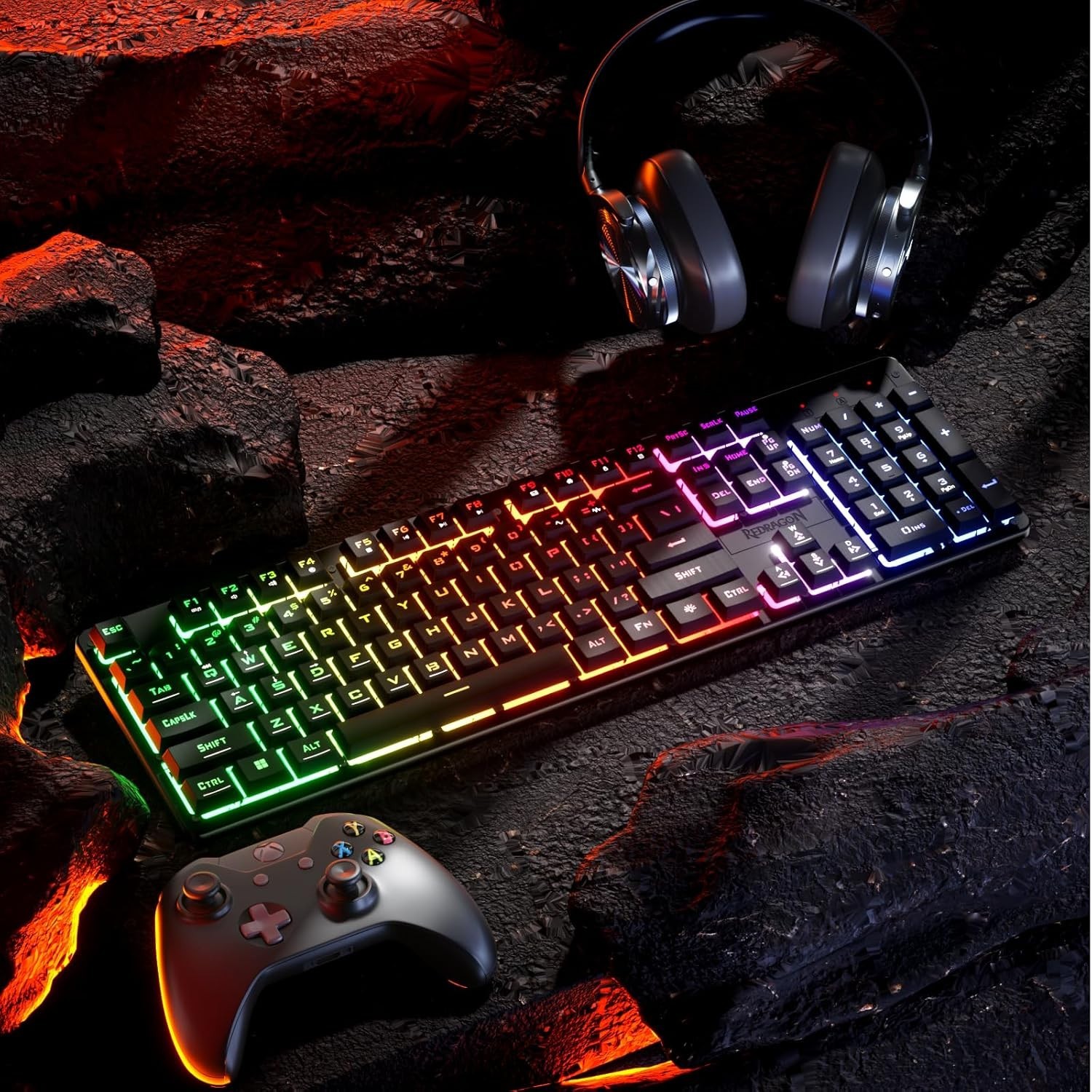 Wired Mechanical Keyboard K521 with Vibrant Rainbow Backlighting