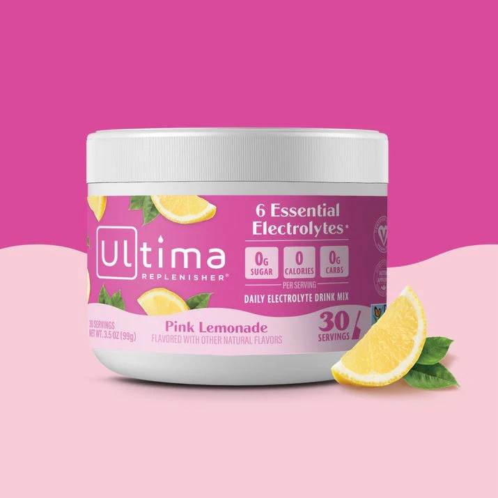 ULTIMA REPLENISHER PINK LEMONADE ELECTROLYTE HYDRATION POWDER CANISTER - 30 SERV