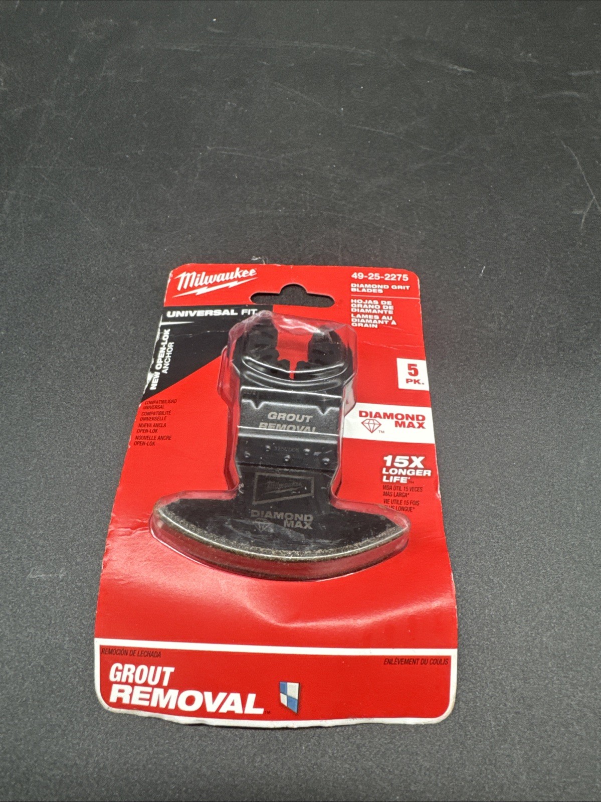 Milwaukee Open-Lok Diamond Max Diamond Grit Grout Removal Multi-Tool Blade 5Pk