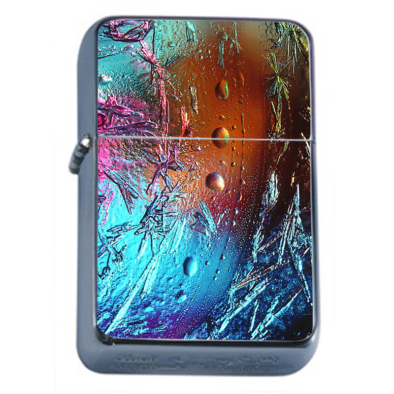 Frozen Fractal Em1 Flip Top Oil Lighter Wind Resistant