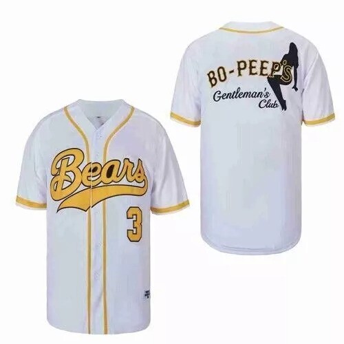 Bears #3 Bad News Kelly Leak Bo Peep's Baseball Jersey Bo Peep Gentleman's Club
