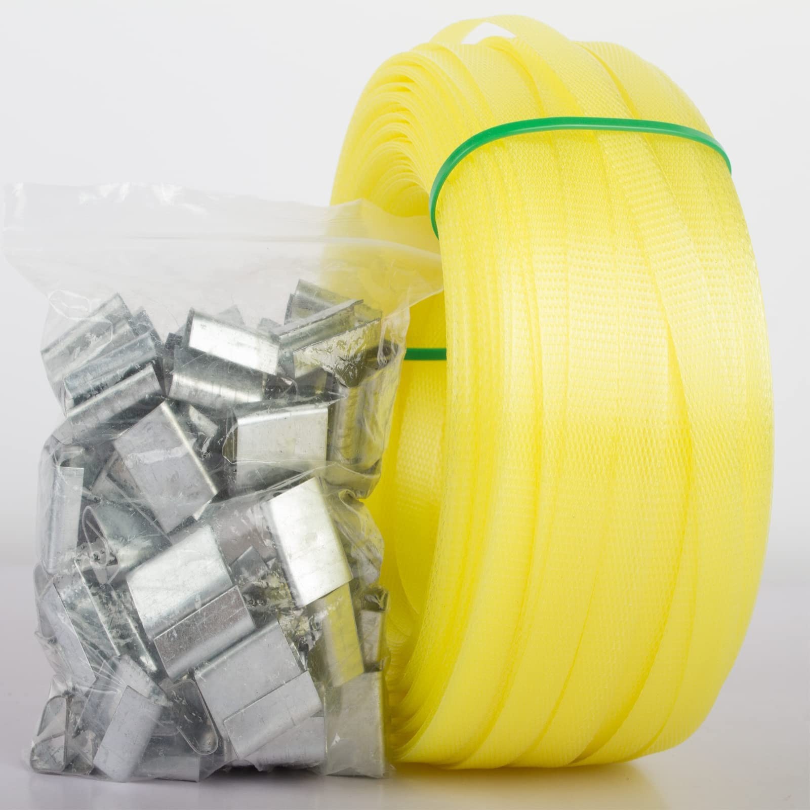 Poly Strap, Polypropylene Strapping, 320' Length, 1/2" Width, Yellow