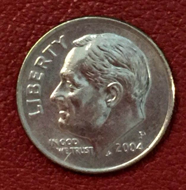 2004 P  Roosevelt Dime - Actual coin - Free shipping.