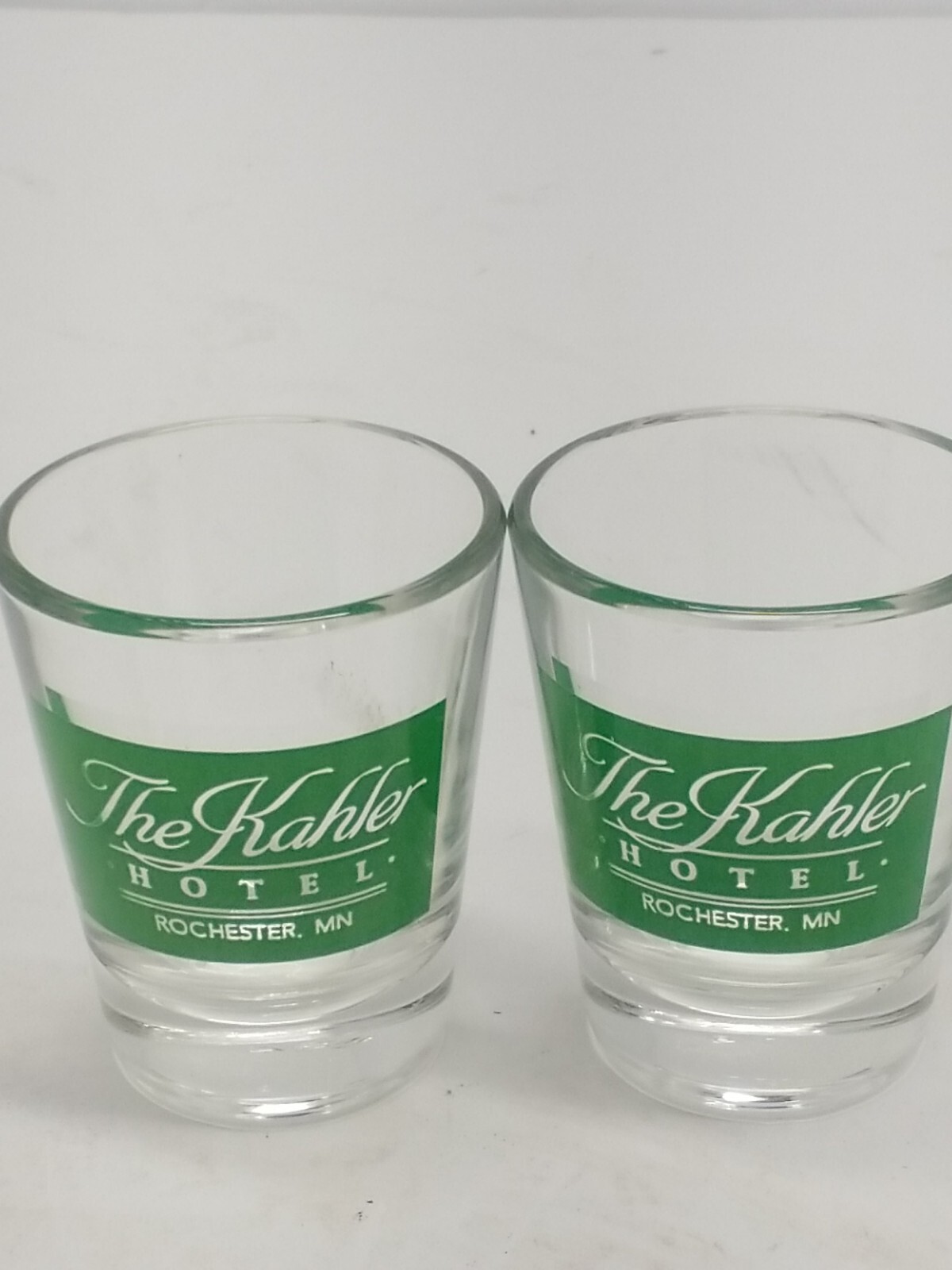 The Kahler Hotel Shot glasses Rochester MN.