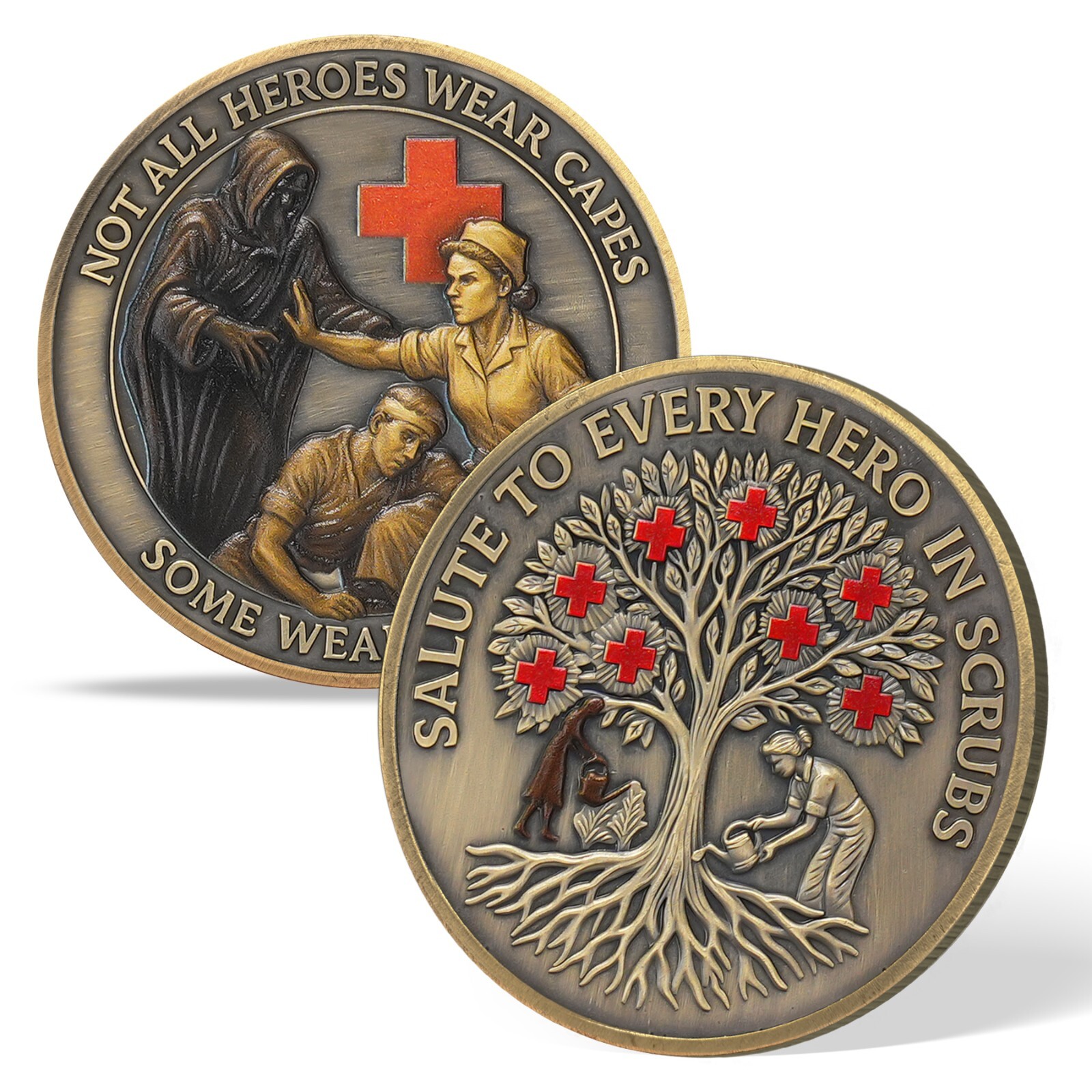Tribute To Nurse & Medical Hero EMS Challenge Coin, Gift for Healthcare Workers