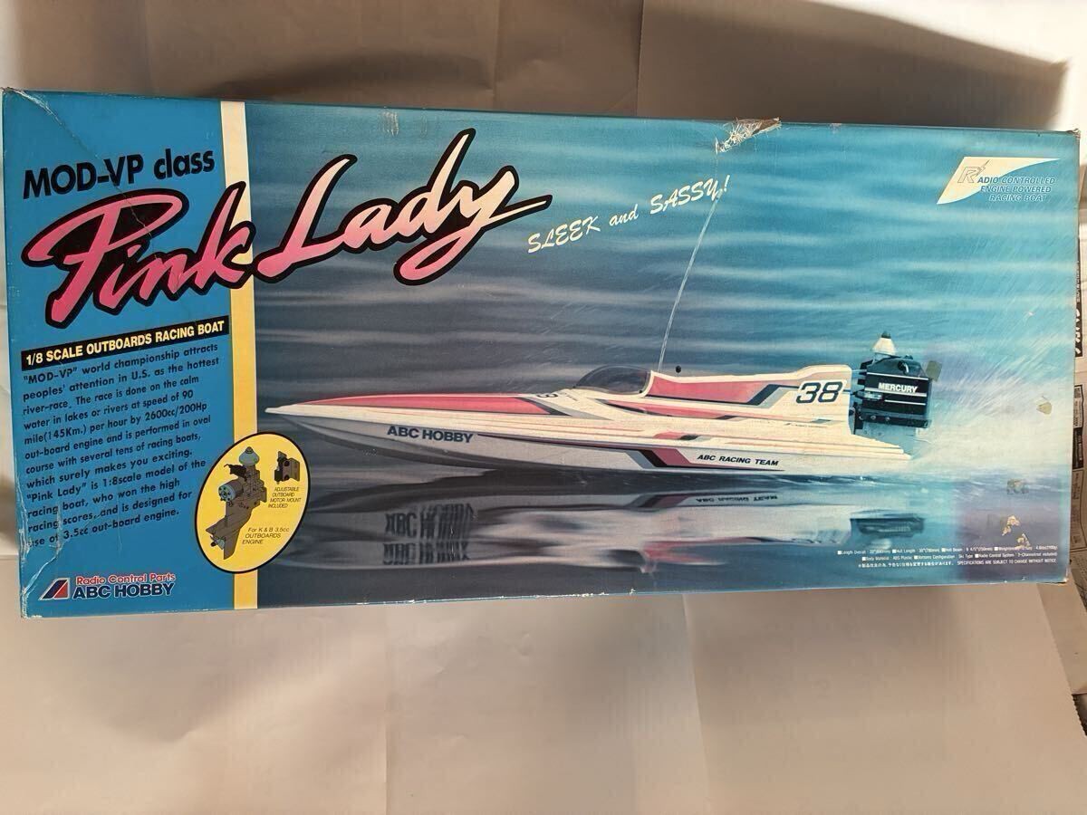 ABC Hobby 1/8 RC Boats Outboard Racing Port Pink Lady K&B 3.5cc Outboard Engine