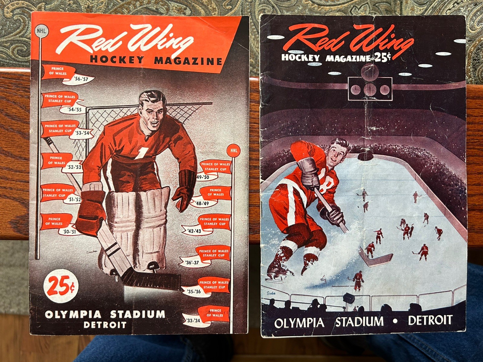 Vintage 1956 & 1957 Detroit Red Wings Programs