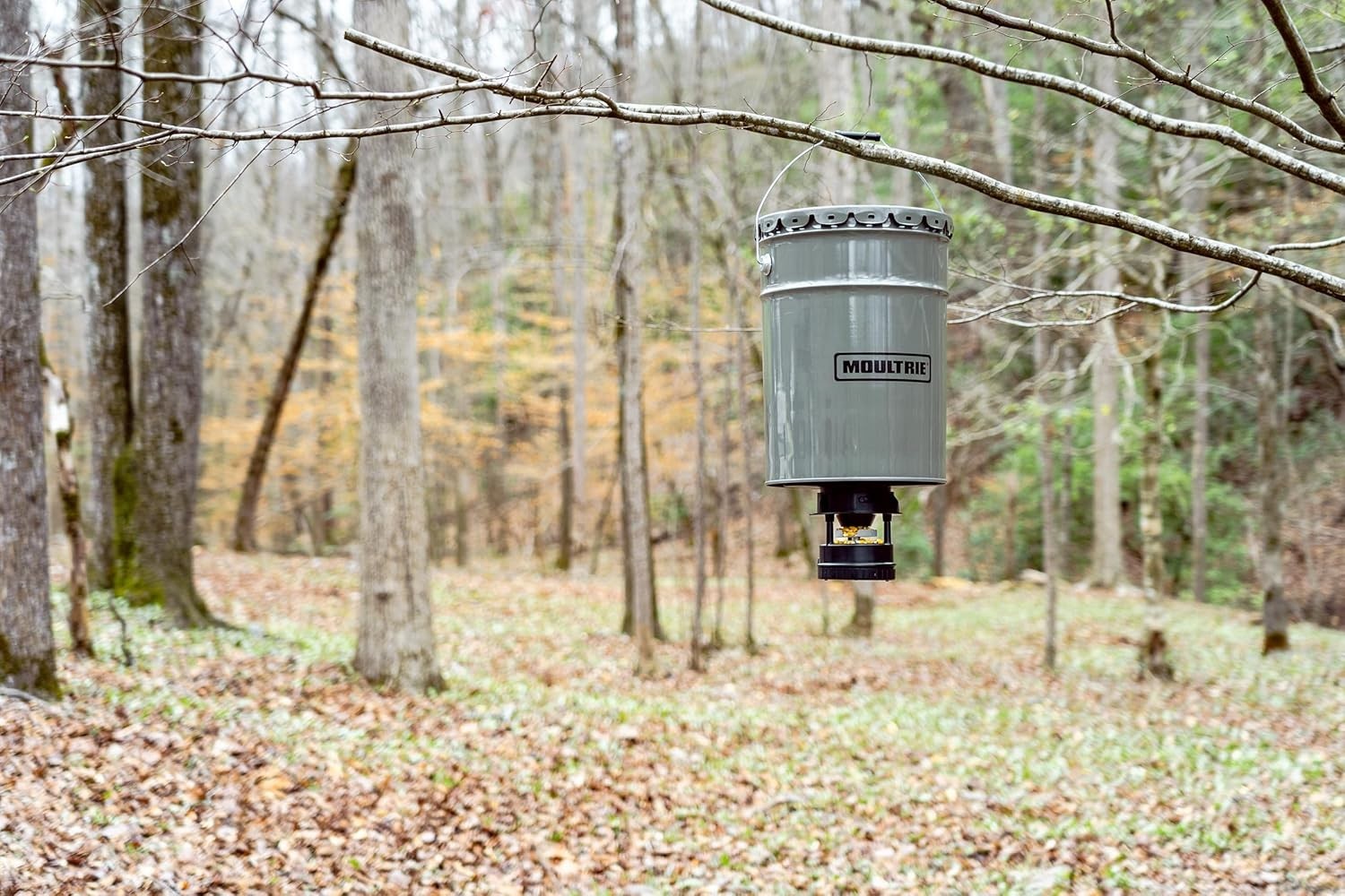 Durable 40 lb Metal Hopper Deer Feeder - Bluetooth Control & Weatherproof Design